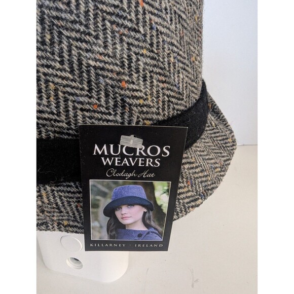 Mucros Weavers Clodagh Hat Wool Gray Flapper Killarney Adjustable Made Ireland main image 6